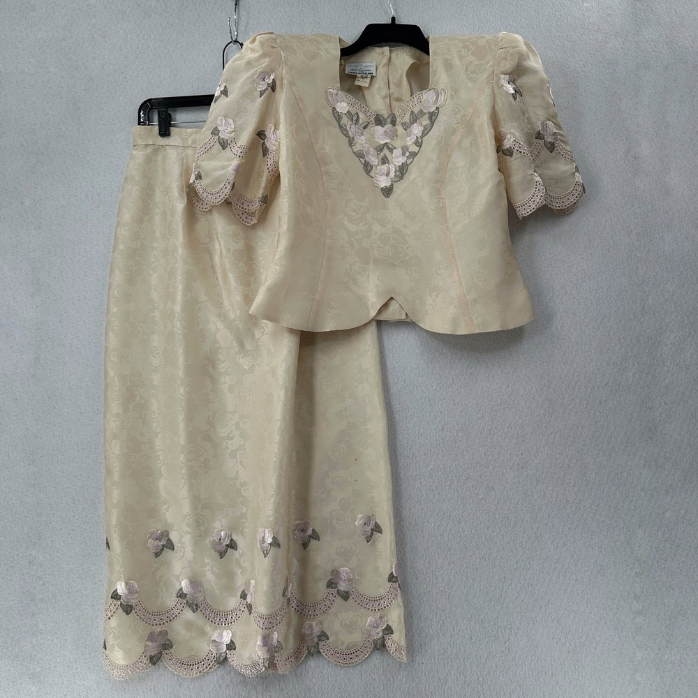 Cloak of Many Colors Liberty & Lucrezia Silk 2pc Victorian Dress Blouse‎ Skirt 8